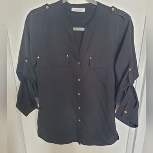 Calvin Klein Black button up size small
